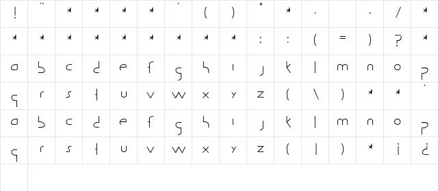 Guild of Professional Actors Regular  glyph index