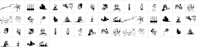 P22Monet Sketches  glyph index