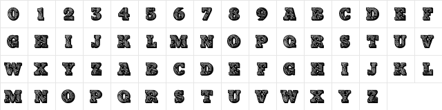 PaisleyCaps Regular  glyph index