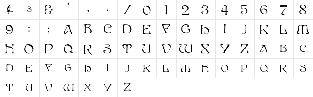 EddaCaps Regular  glyph index