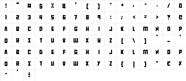 Raptors Regular  glyph index