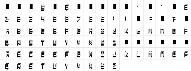 Black Square Regular  glyph index