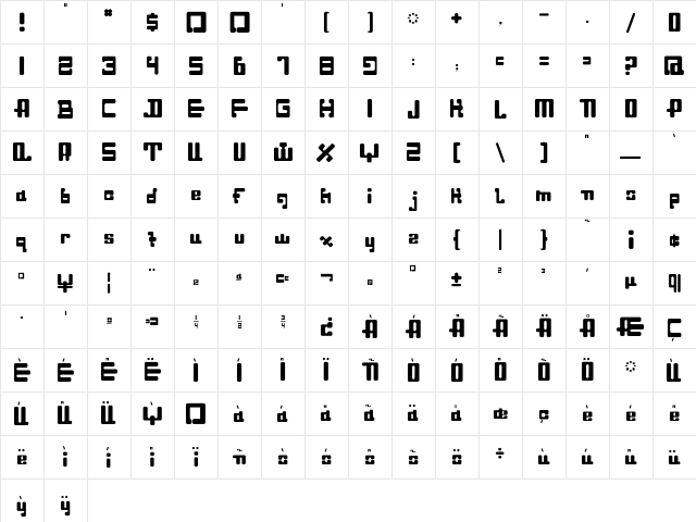 Dahgir Round  glyph index