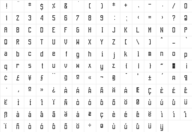 Gateway A2  glyph index