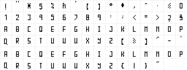 Piksalet Regular  glyph index