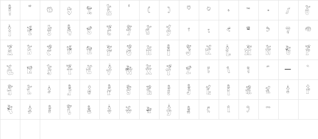 LDJ Snow Crows Regular  glyph index