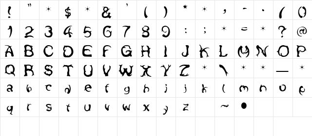 antlers Regular  glyph index