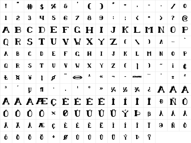 Chardin Doihle Bold Bold  glyph index