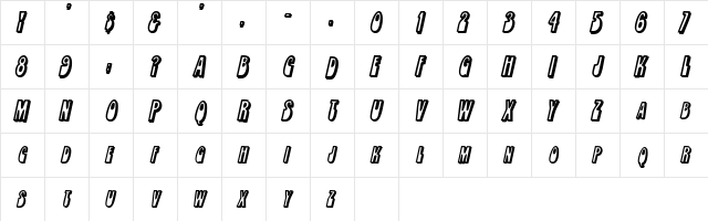 RobleSCapsSSK BoldItalic  glyph index