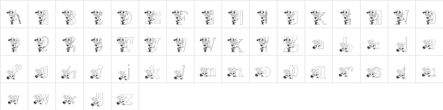 KGCLOWNZ Regular  glyph index