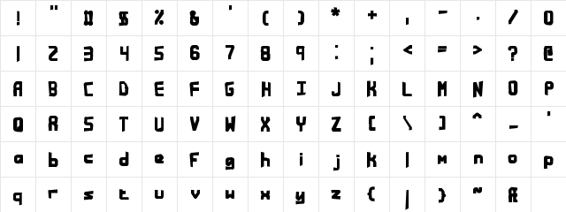Bandwidth Bandmess BRK Regular  glyph index