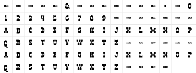 El Durango Regular  glyph index
