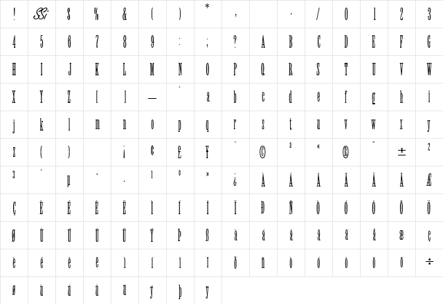 ElvenSSK Light  glyph index