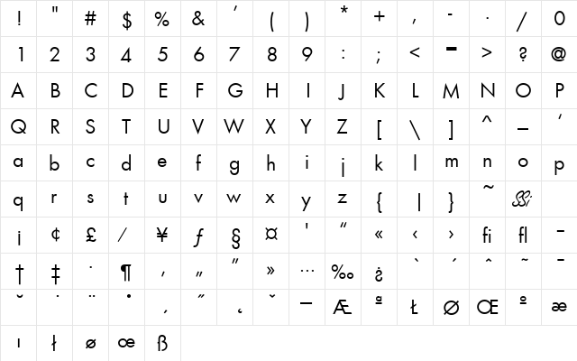 Kudos Roman SSi Roman  glyph index