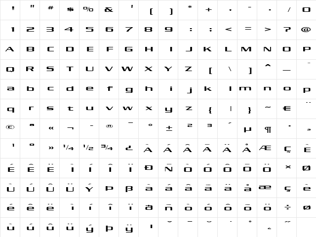 Kubra_Extended Kubra_Extended  glyph index