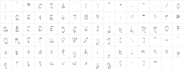 CK Pleasing Regular  glyph index