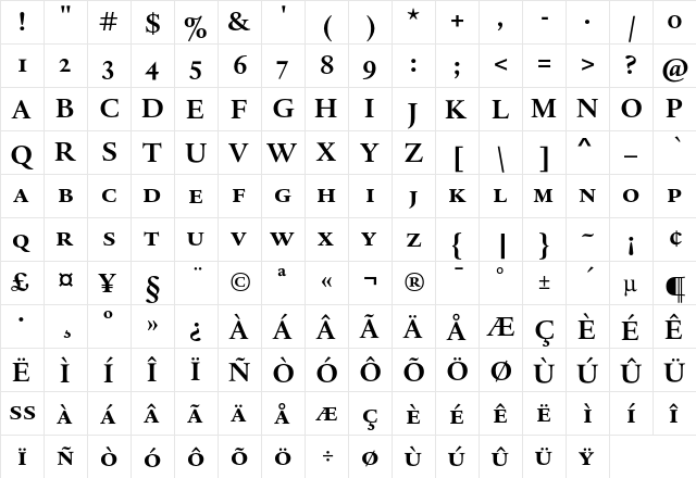 DTLHaarlemmerDCaps Bold  glyph index