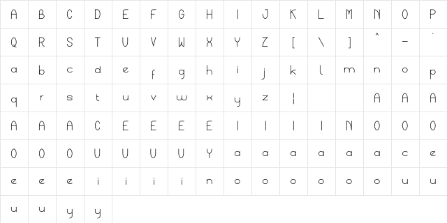 Braxline Narrow  glyph index