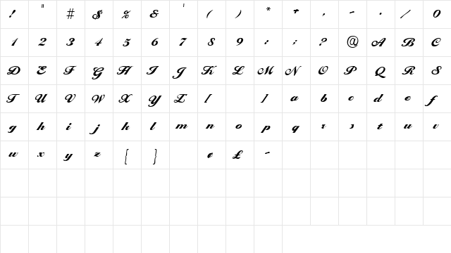 CypressSSK Regular  glyph index