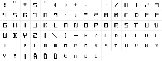 Mayday Regular  glyph index