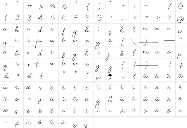 Eternate Two  glyph index