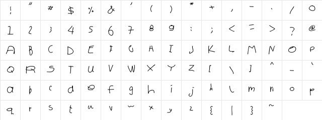 first grade lili Regular  glyph index