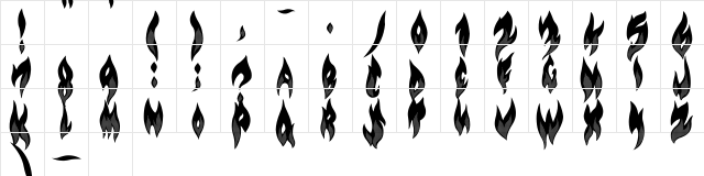 Flame on! Regular  glyph index