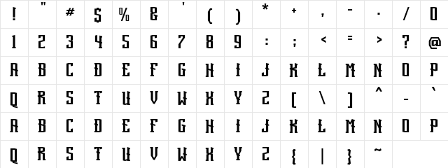 a Anterobot Regular  glyph index