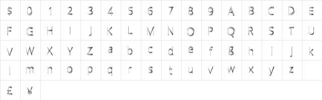 QuickFade Regular  glyph index