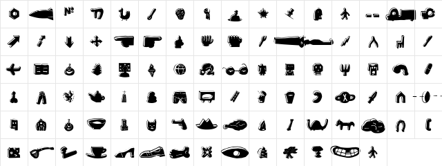 Blockhead Medium  glyph index