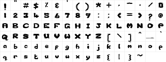 Quib Regular  glyph index