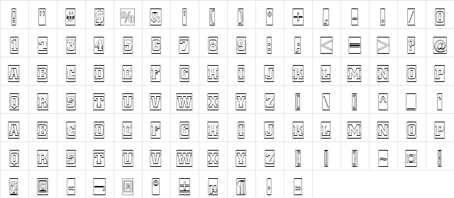 a_CityNovaTtlCmOtl Regular  glyph index