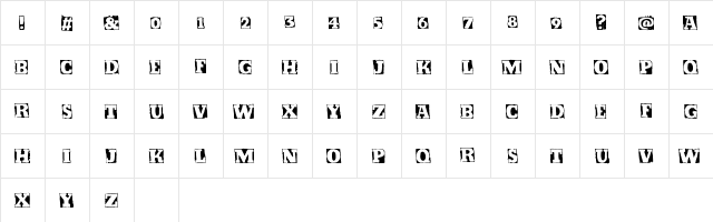 Kickstop Regular  glyph index