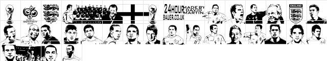 England squad 2006 Regular  glyph index