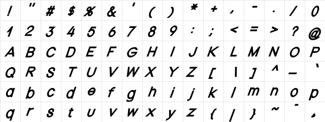 Nordica Plus NordicaClassicRgObl  glyph index