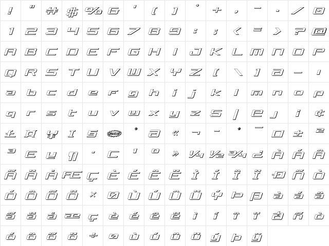 Concielian Break 3D Semi-Italic Semi-Italic  glyph index