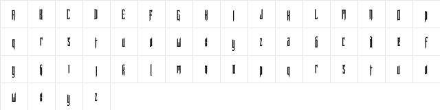 Margo Gothic  glyph index