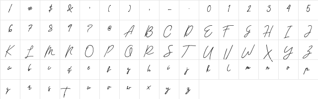 Destiny Light Regular  glyph index
