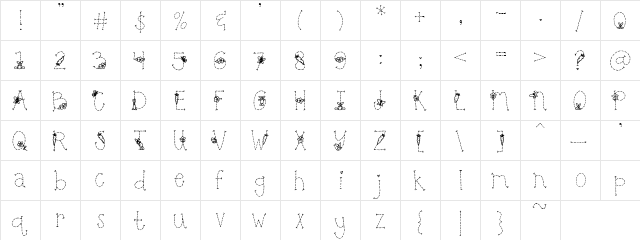 PC Bunny Dash Regular  glyph index