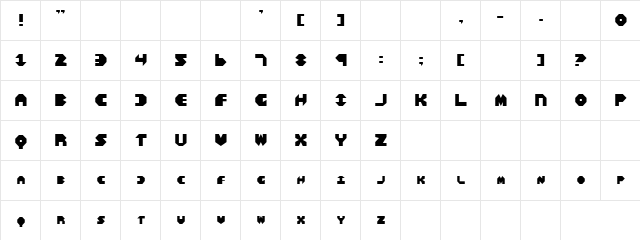 folded Regular  glyph index