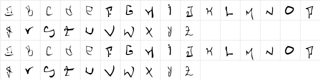 Souvenir Demi Regular  glyph index