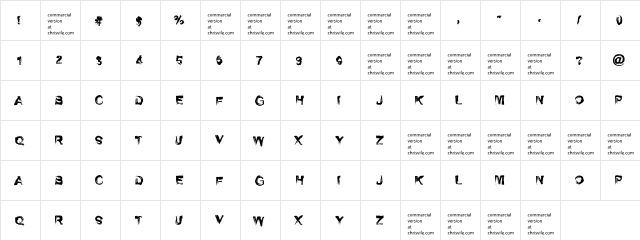 Self Righteousness Regular  glyph index