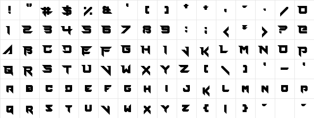 Fierce Brosnan Regular  glyph index