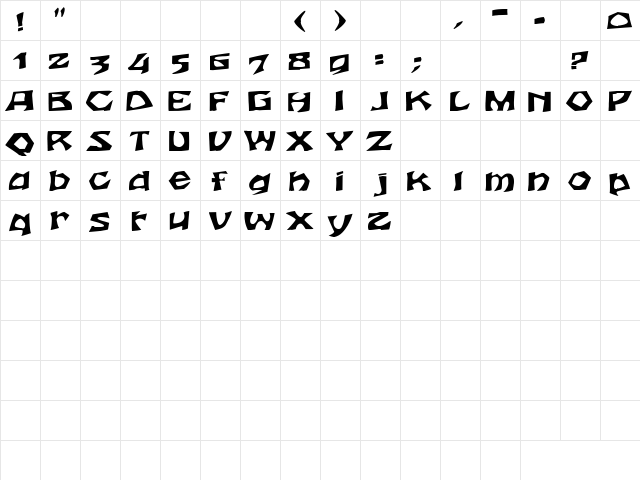 Beautiful 2 Regular  glyph index
