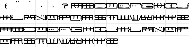 Space Odin Regular  glyph index