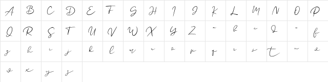 Paulina Free Regular  glyph index