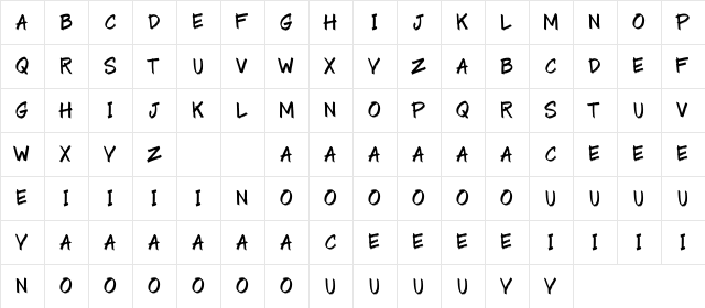 Noise Demo Regular  glyph index