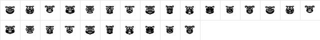 Pigs Regular  glyph index