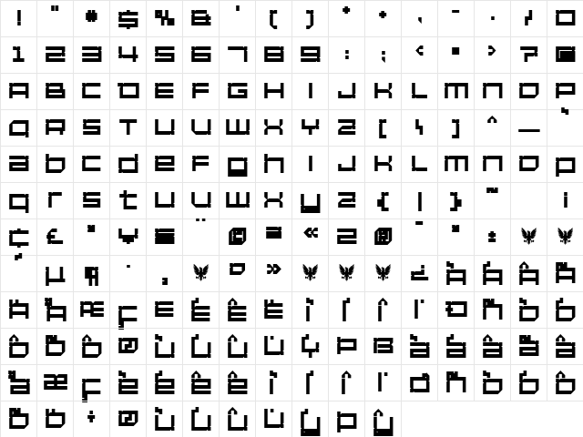 Unfinished ExtraBold  glyph index
