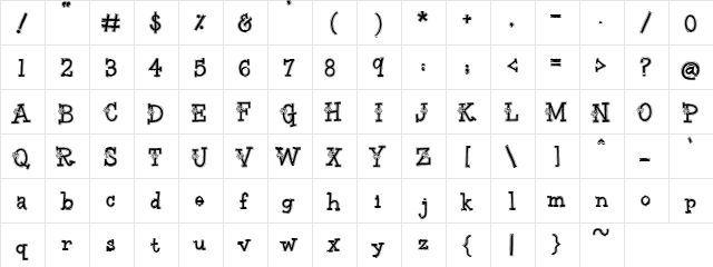 PC Snowflake Regular  glyph index
